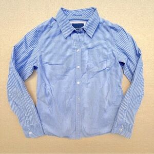American Eagle Outfitters Light Blue Striped Favorite Casual Shirt Blouse Top L